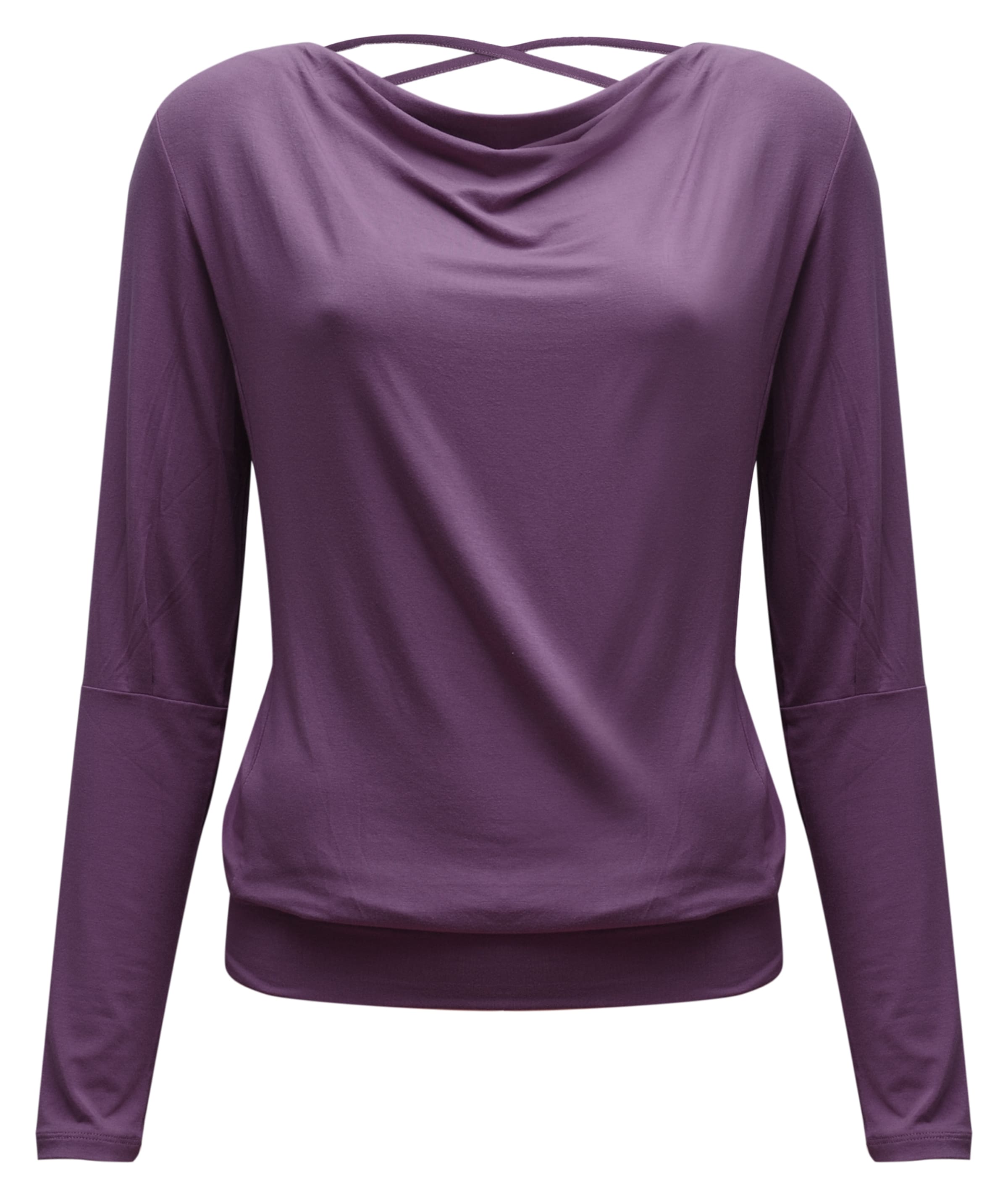 YOGISTAR.COM Longsleeve 'Flowing Shakti' in Lila: Vorderseite