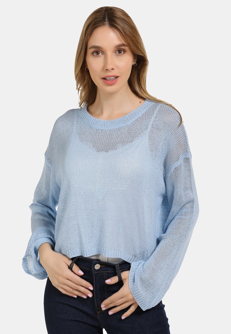 Knitwear Usha Fine-knit sweaters Light Blue