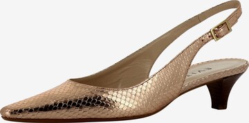 EVITA Damen Sling Pumps in Gold: predná strana