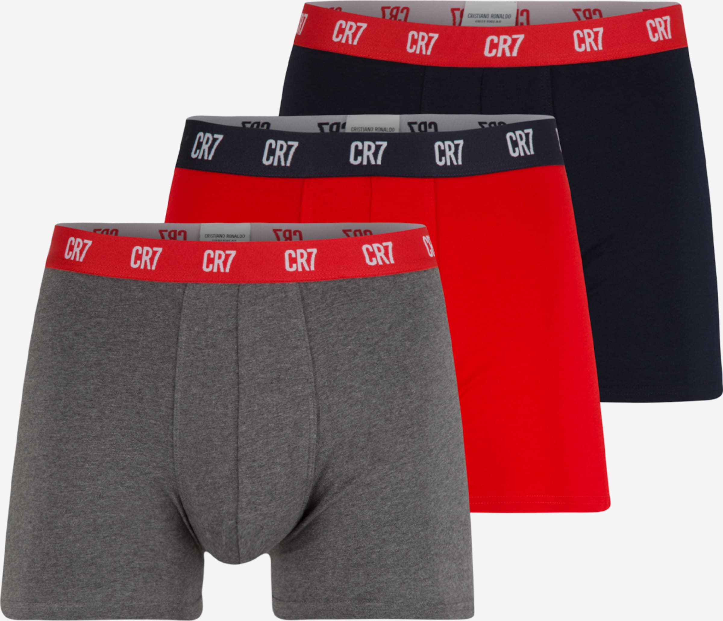 CR7 Cristiano Ronaldo Regular Boxer shorts in Marine Blue Dark Grey Red ABOUT YOU