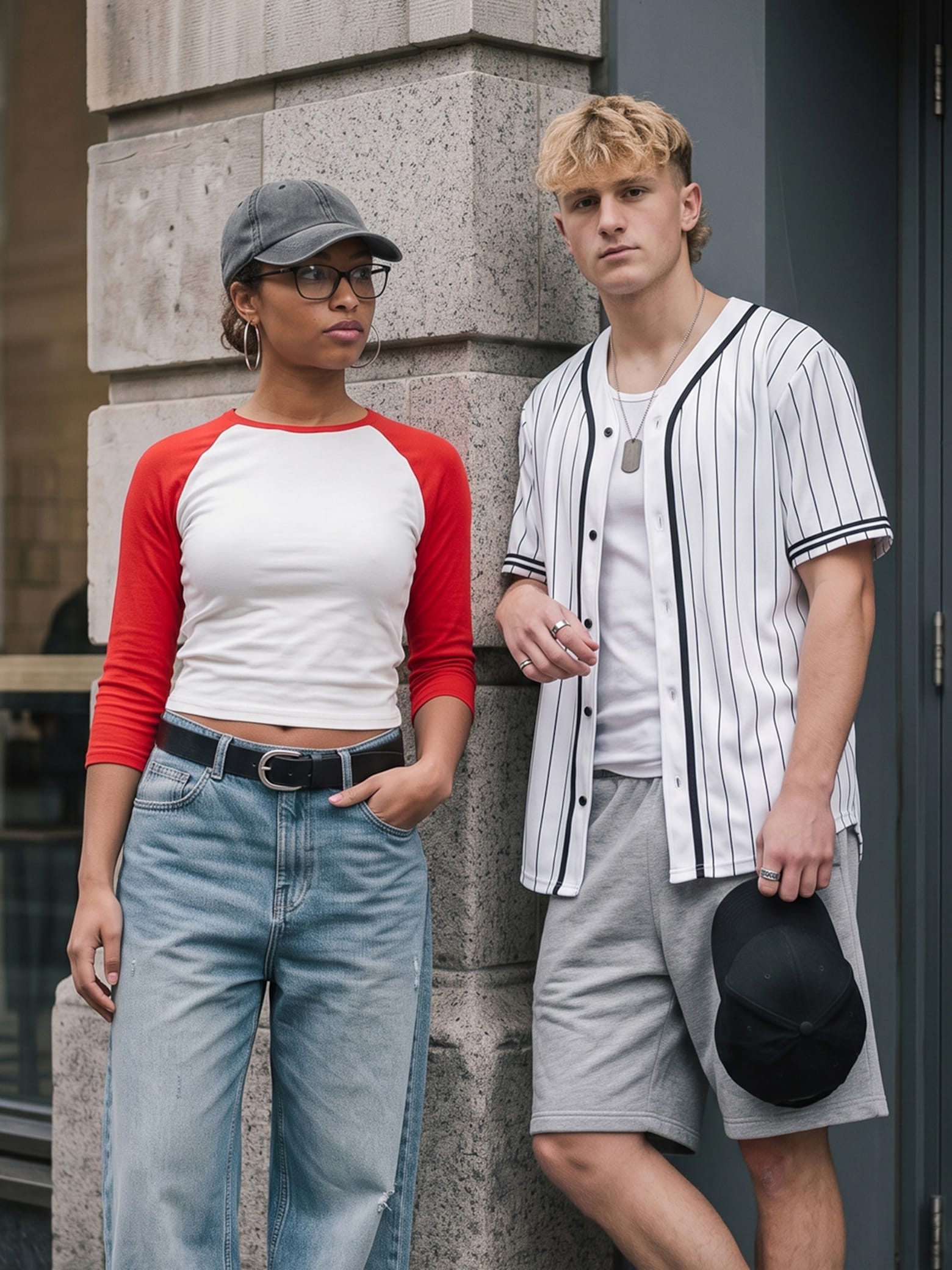 The AY Style Edit - Baseball Jersey & Grey Shorts Look