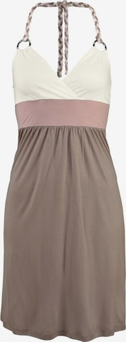 BEACH TIME Strandkleid mit Colour-Blocking in Beige: predná strana