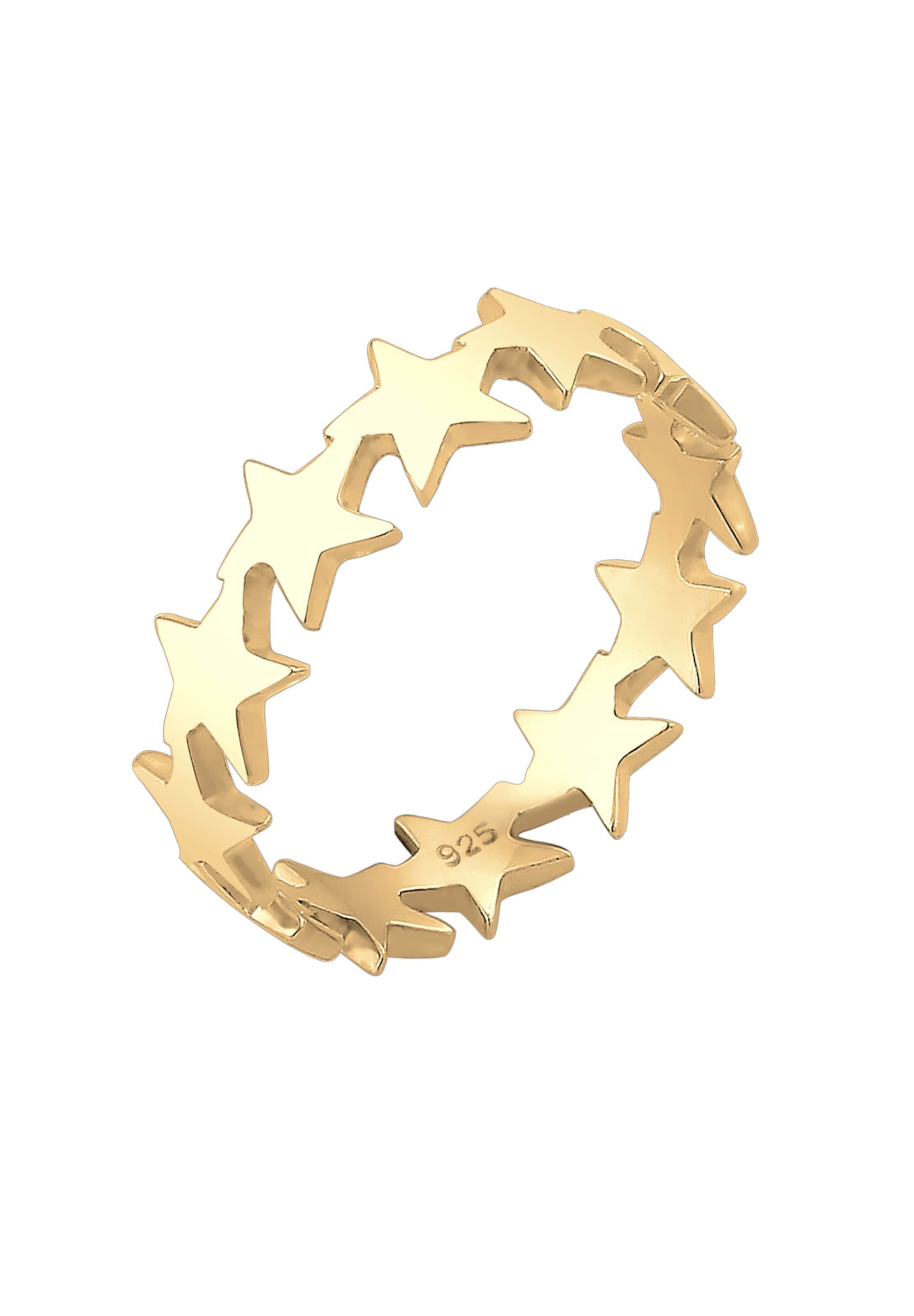 ELLI Ring 'Astro' in Goud: voorkant