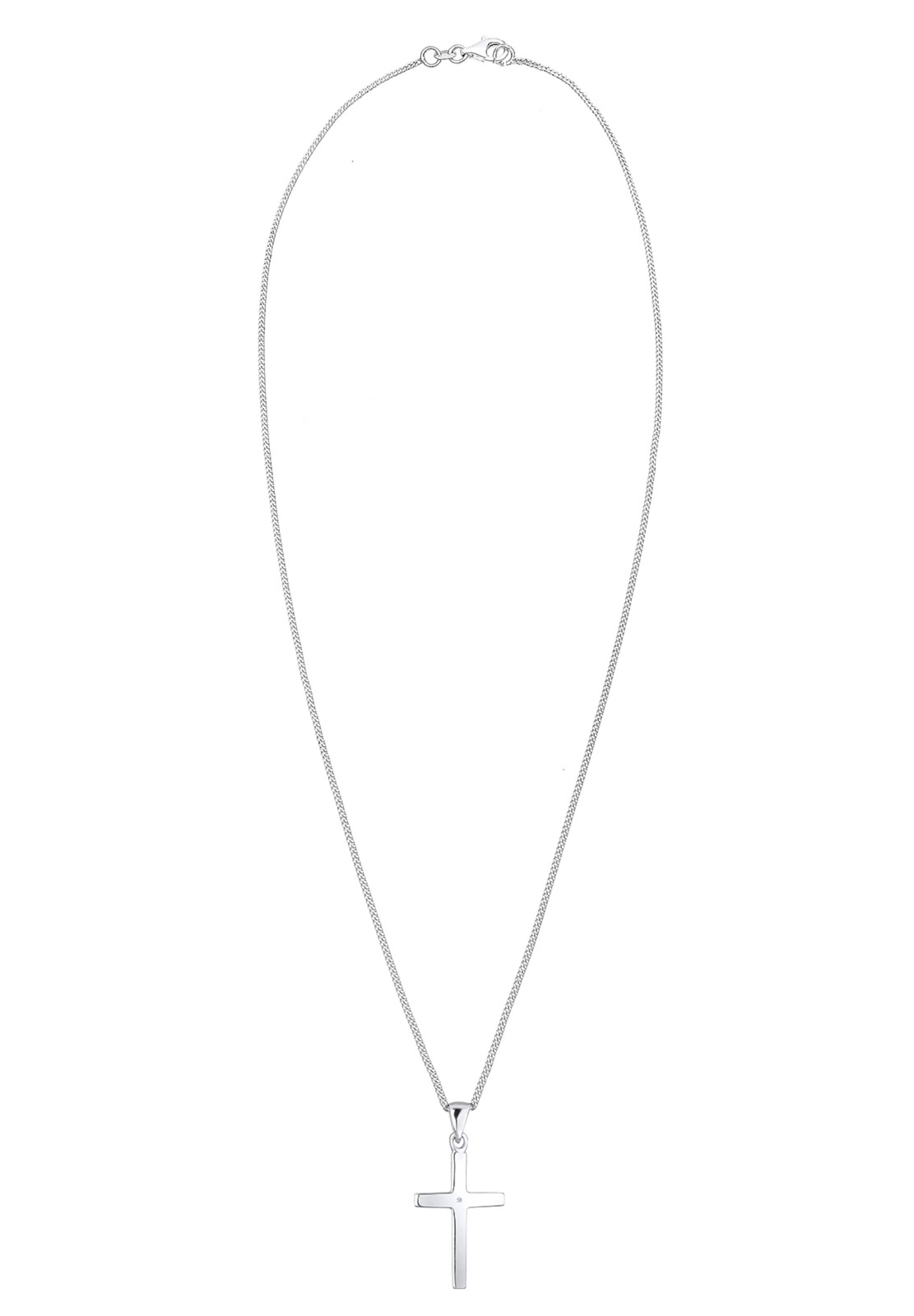 Elli DIAMONDS Necklace 'Kreuz' in Silver: front