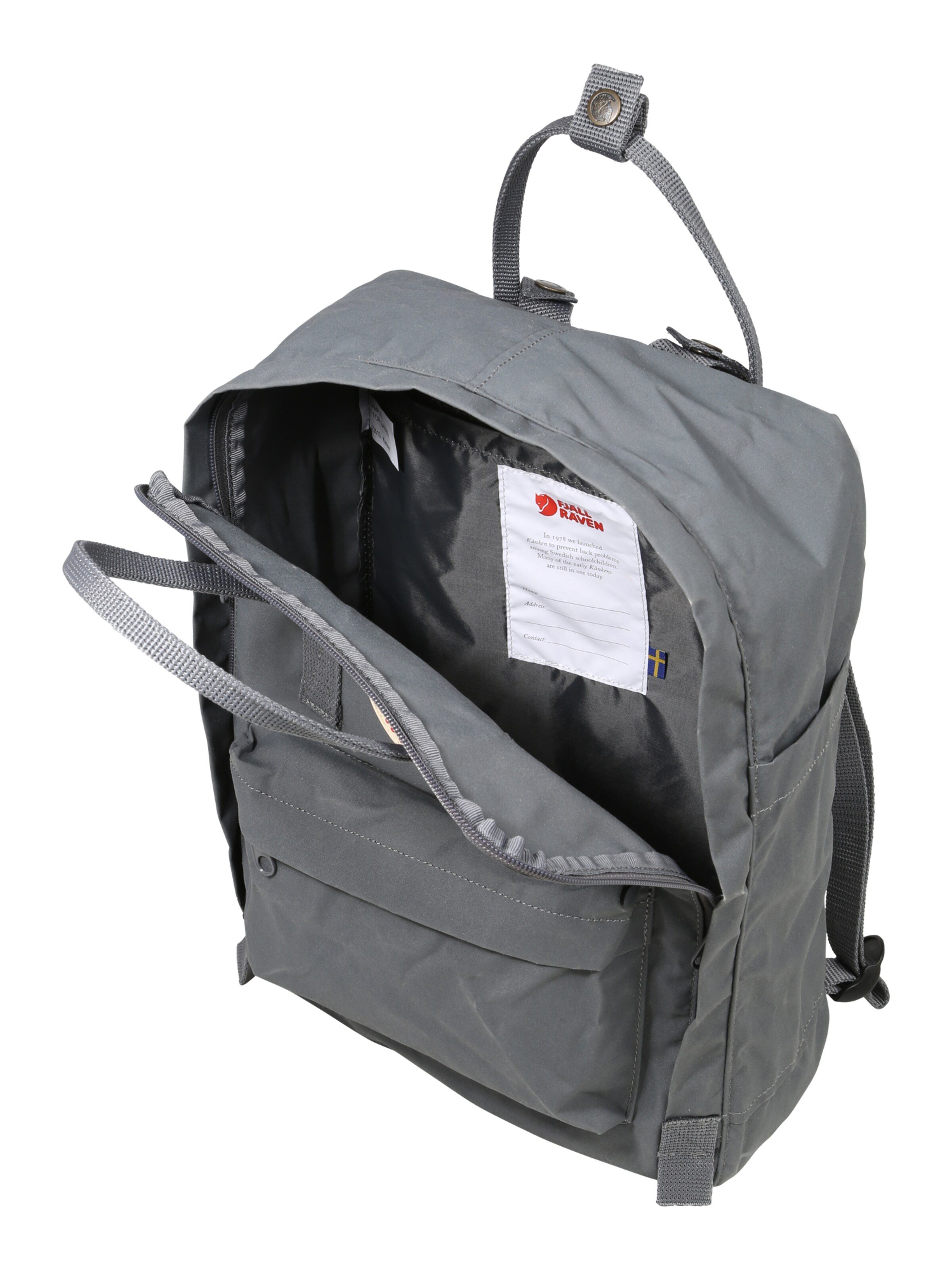 Fjällräven Backpack 'Kånken' in Grey: top