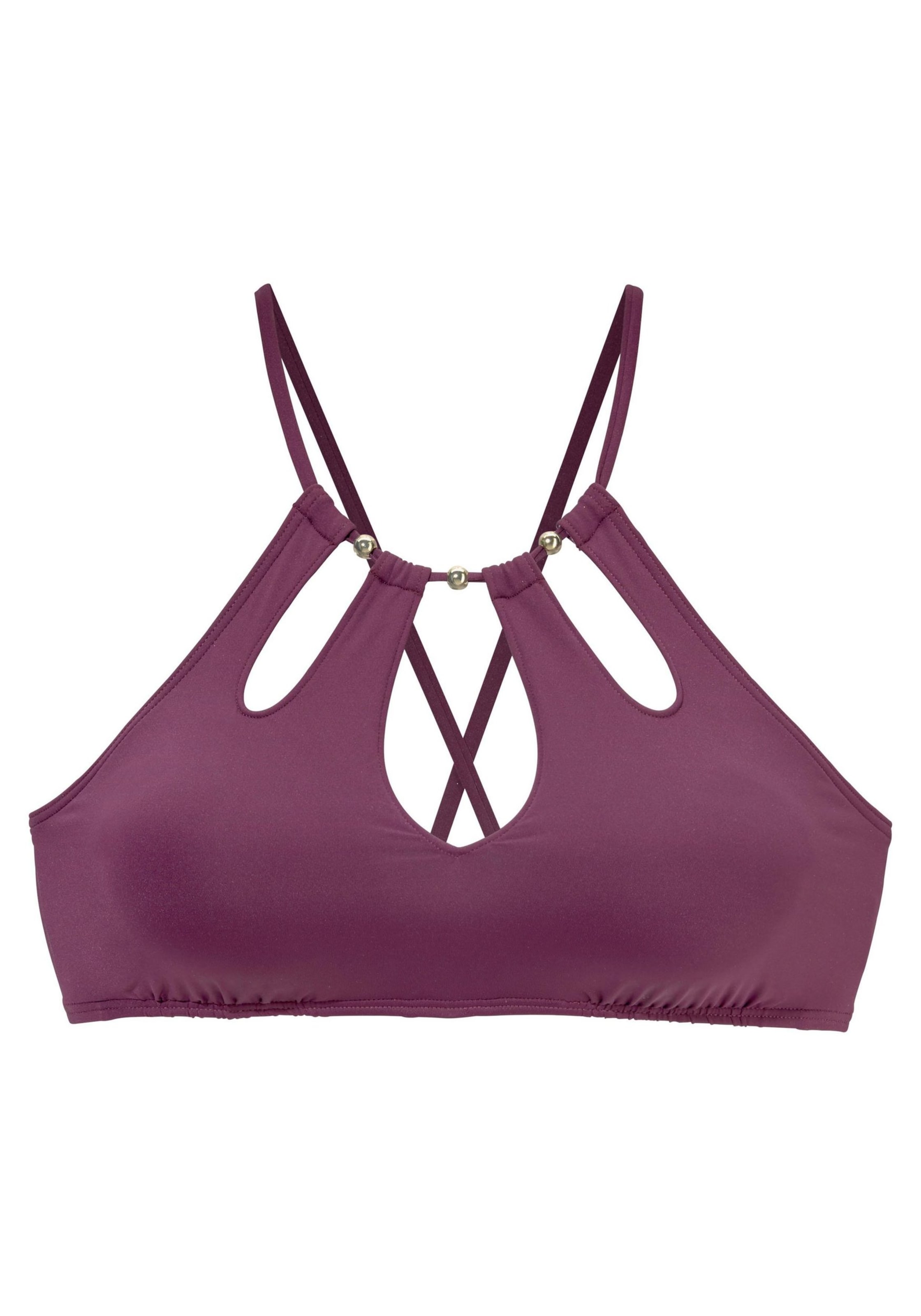 LASCANA Golf Góra bikini 'Italy' w kolorze fioletowy: przód