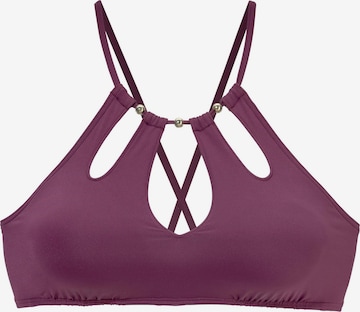 LASCANA - Soutien halter Top de biquíni 'Italy' em roxo: frente