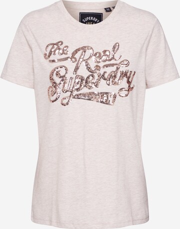 Superdry T-Shirt in Beige: predná strana