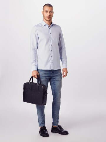 OLYMP Slim Fit Hemd 'Level 5 City' in Blau