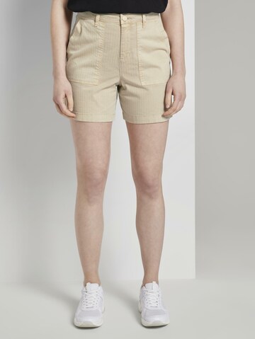 TOM TAILOR DENIM Regular Shorts in Beige: predná strana