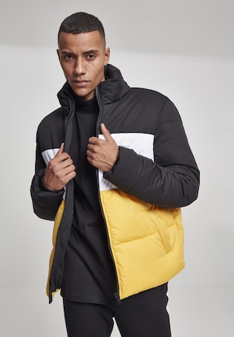 Urban Classics Winter Jacket in Black: front