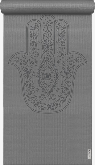 YOGISTAR.COM Yogamatte 'Basic Art Collection Hand Of Fatima' in grau / basaltgrau, Produktansicht