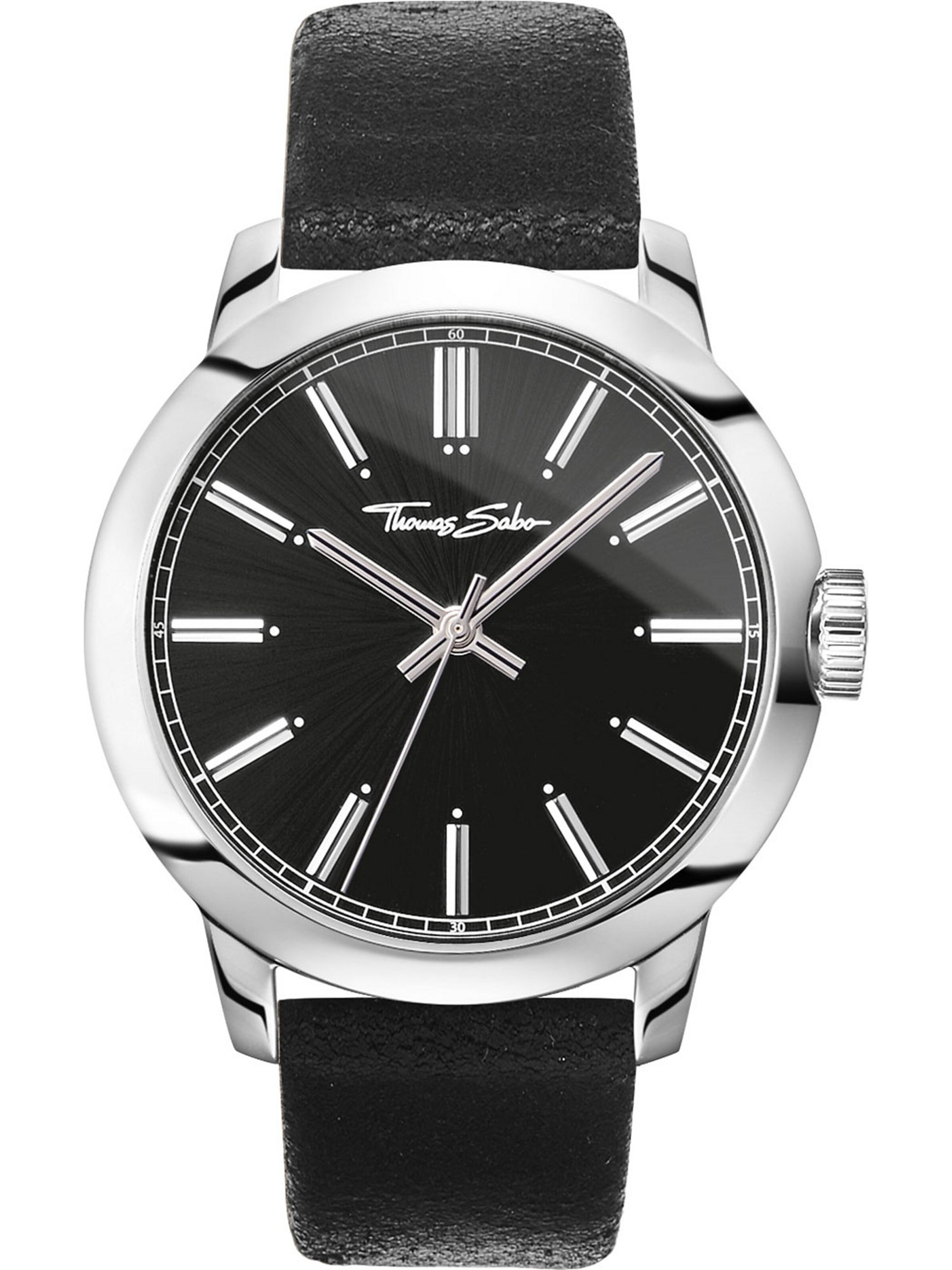 Thomas Sabo Analoog horloge 'WA0312-203-203-46 mm' in Zwart: voorkant