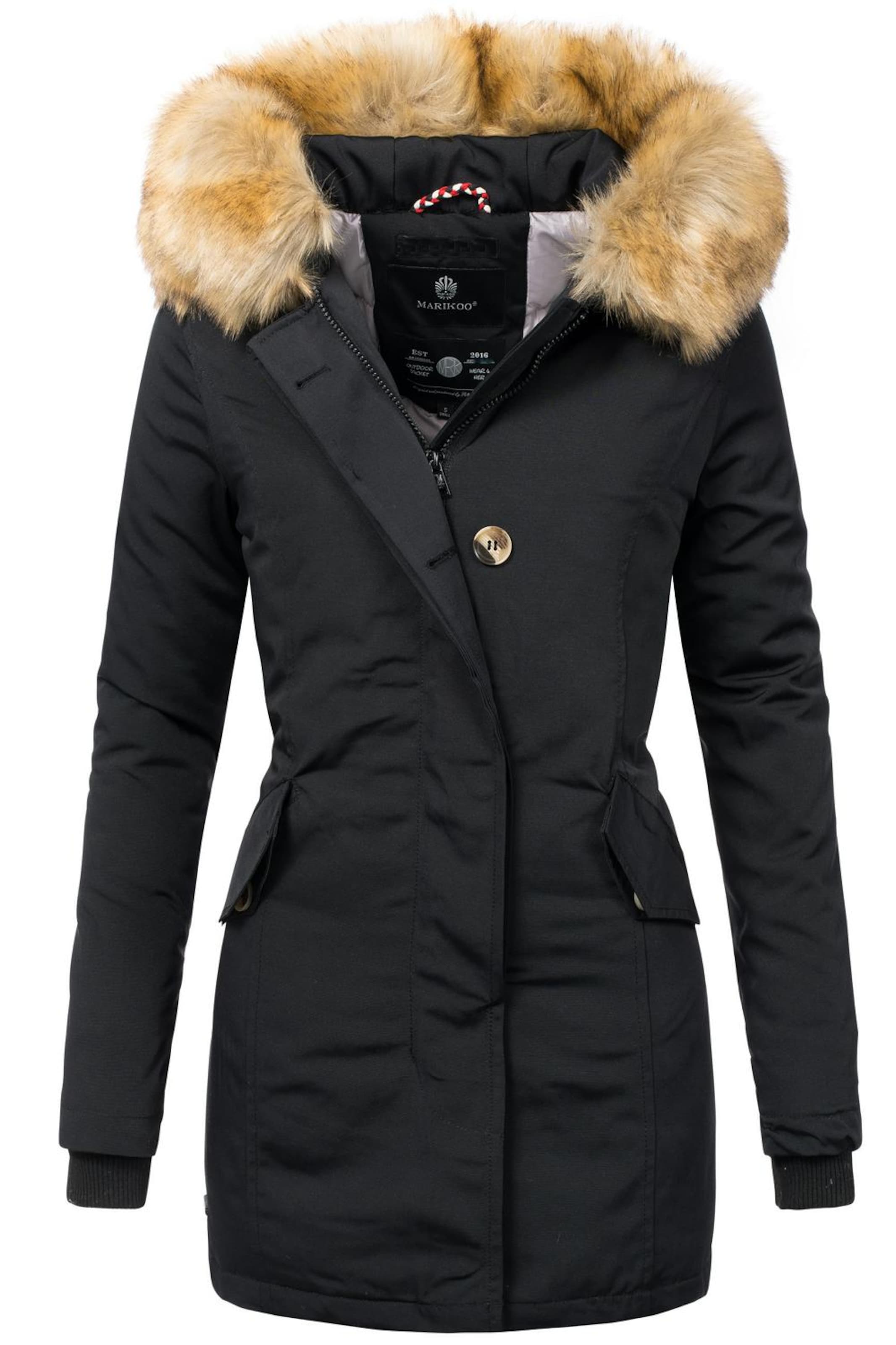 MARIKOO Зимна парка 'Karmaa' в черно: отпред
