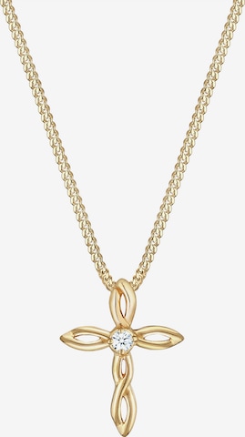 Elli DIAMONDS Ketting 'Kreuz' in Goud: voorkant