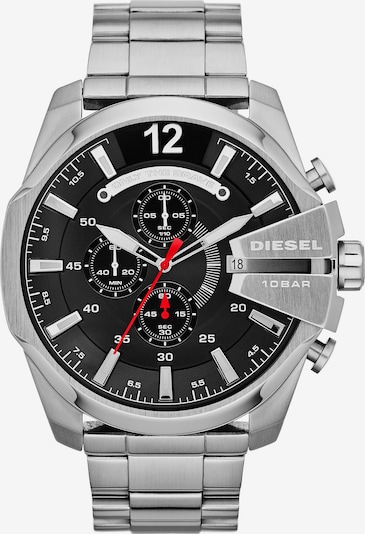 DIESEL Analoog horloge 'Mega Chief' in de kleur Knalrood / Zwart / Zilver, Productweergave