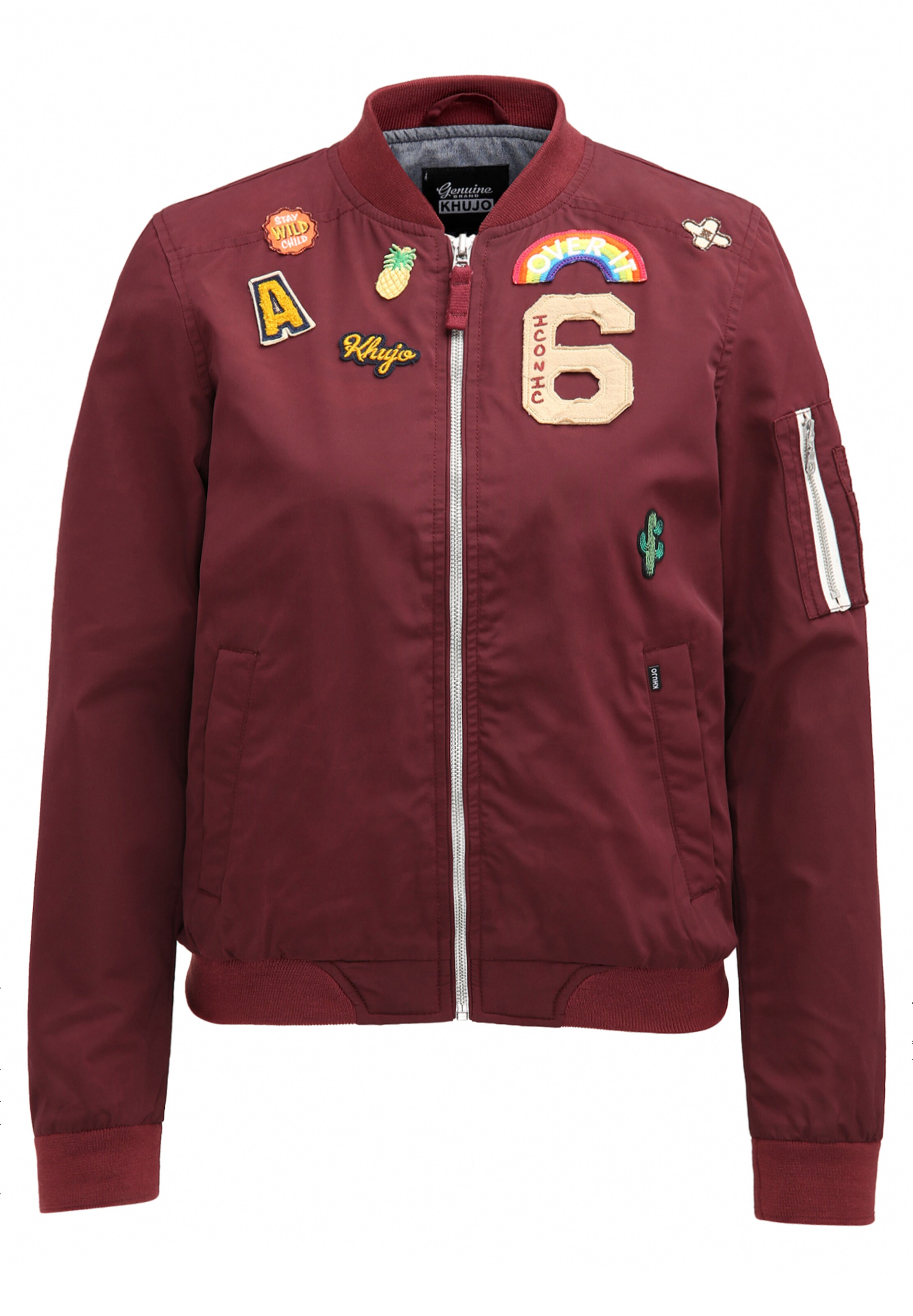 khujo - Tussenjas 'NAURU WITH BADGES' in de kleur Bordeaux