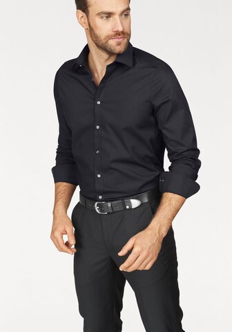 OLYMP Slim Fit Hemd 'Level Five' in Schwarz