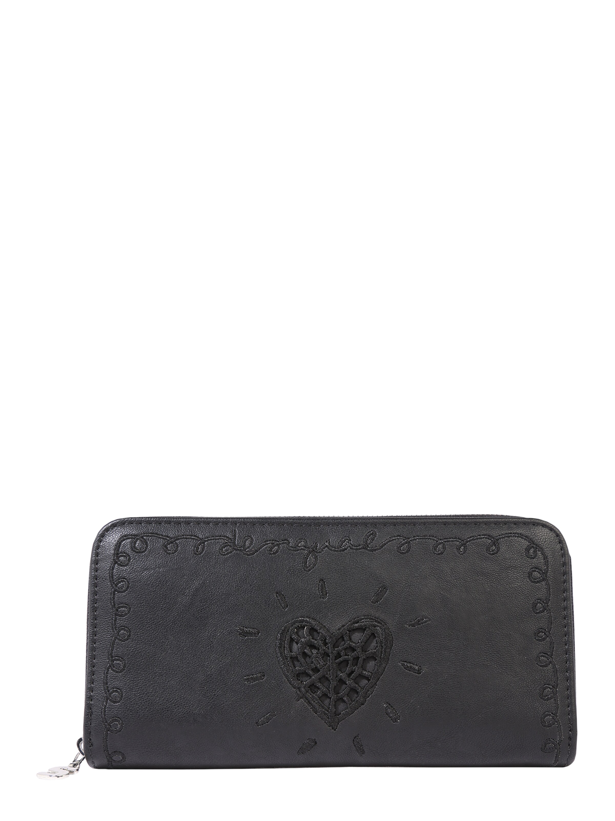 Desigual - Portemonnee 'MONE_BEATS ZIP AROUND' in de kleur Zwart