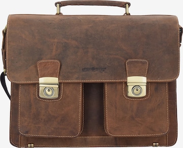 GREENBURRY Document Bag in Brown: front