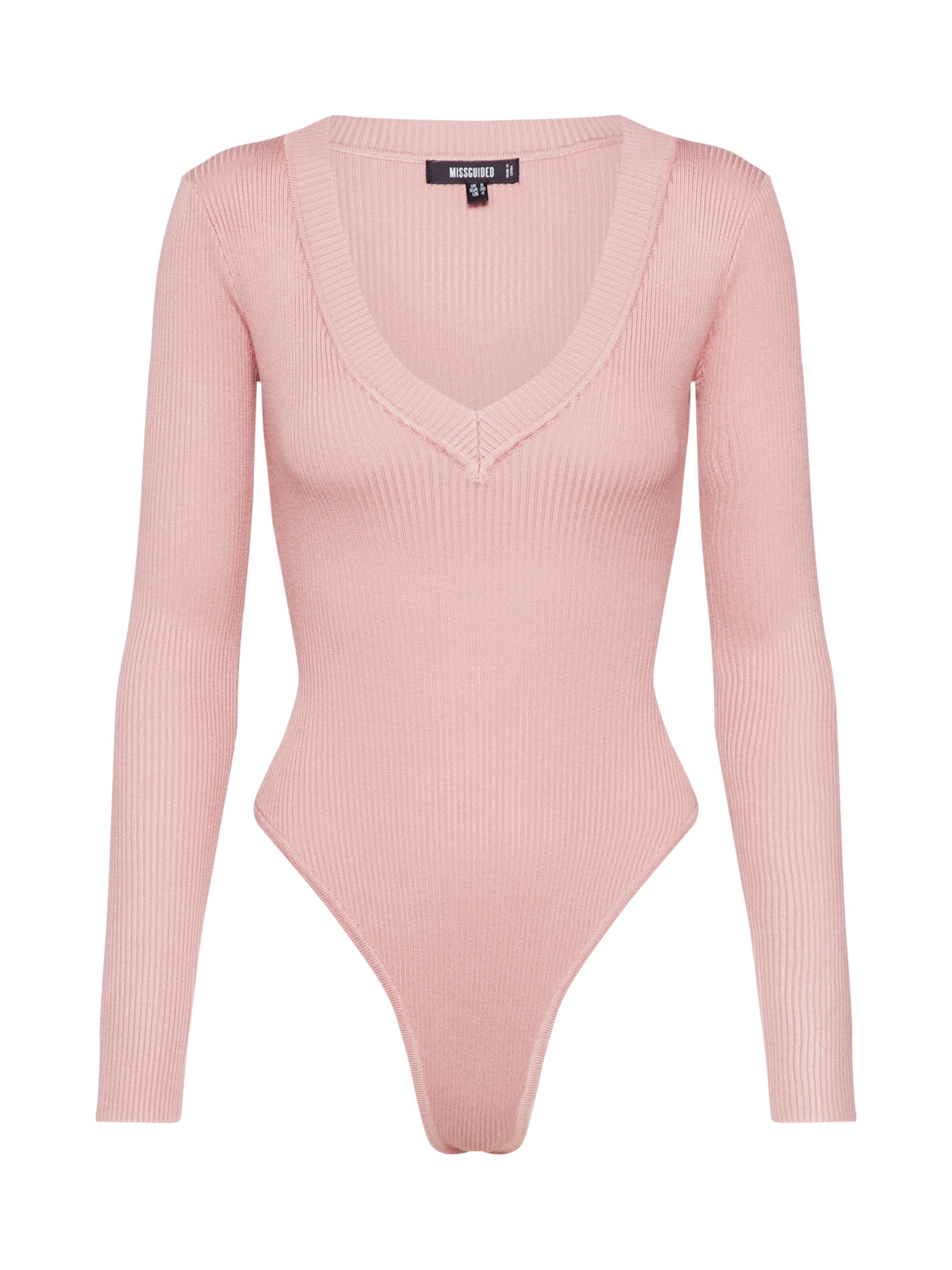 Missguided - Shirt 'PLUNGE V NECK BODY' in de kleur Rosa