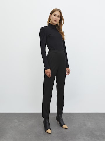 EDITED Regular Trousers with creases 'Tania' in Black