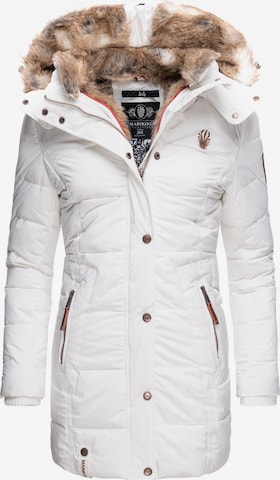 MARIKOO Winter Coat in White: front