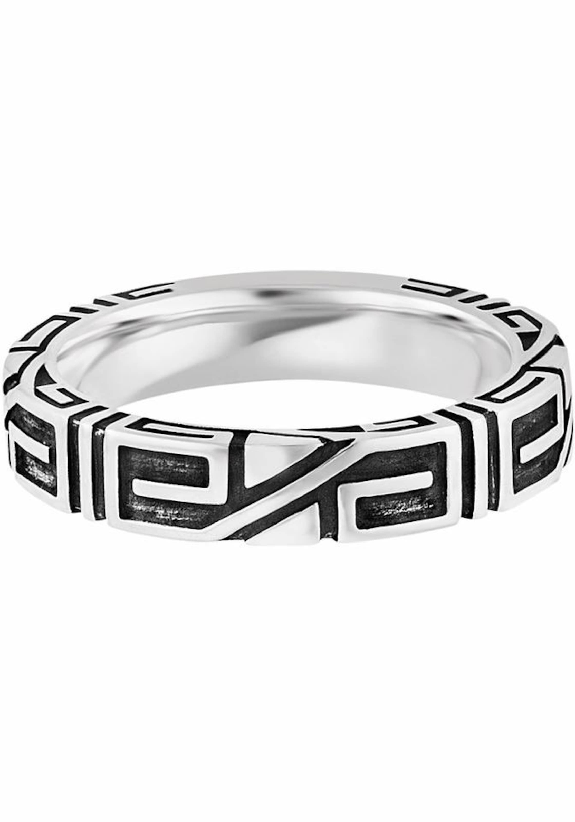 Bague 'Black Meander' caï en noir : devant