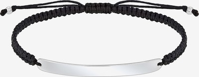 PAULO FANELLO Armband 'Geo, Knoten, Rechteck' in de kleur Zwart / Zilver, Productweergave