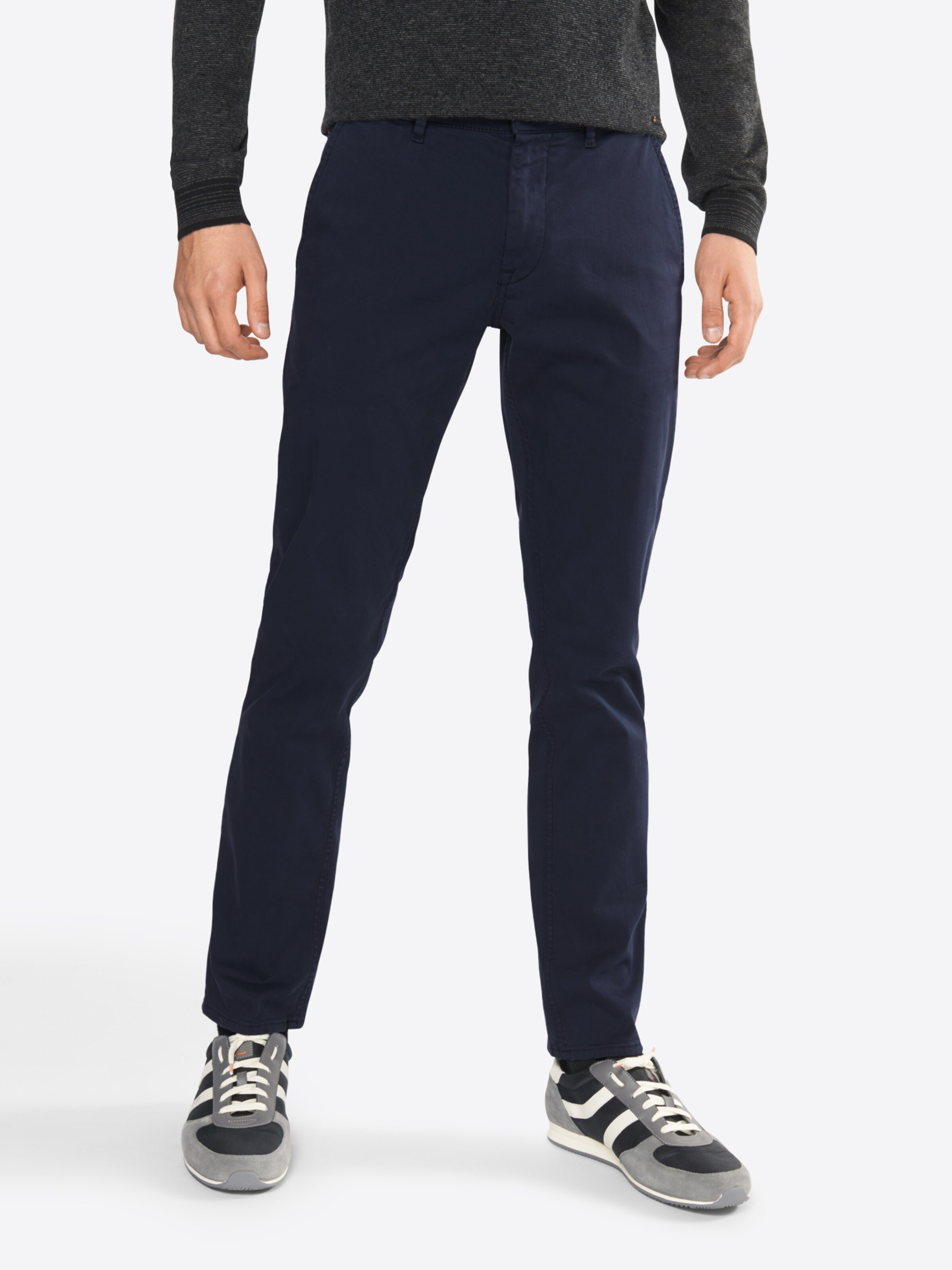 BOSS Chino kalhoty 'Schino-Slim D' - tmavě modrá: Pohled zepředu