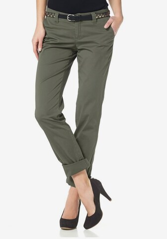 AJC Regular Chino Pants in Green: front