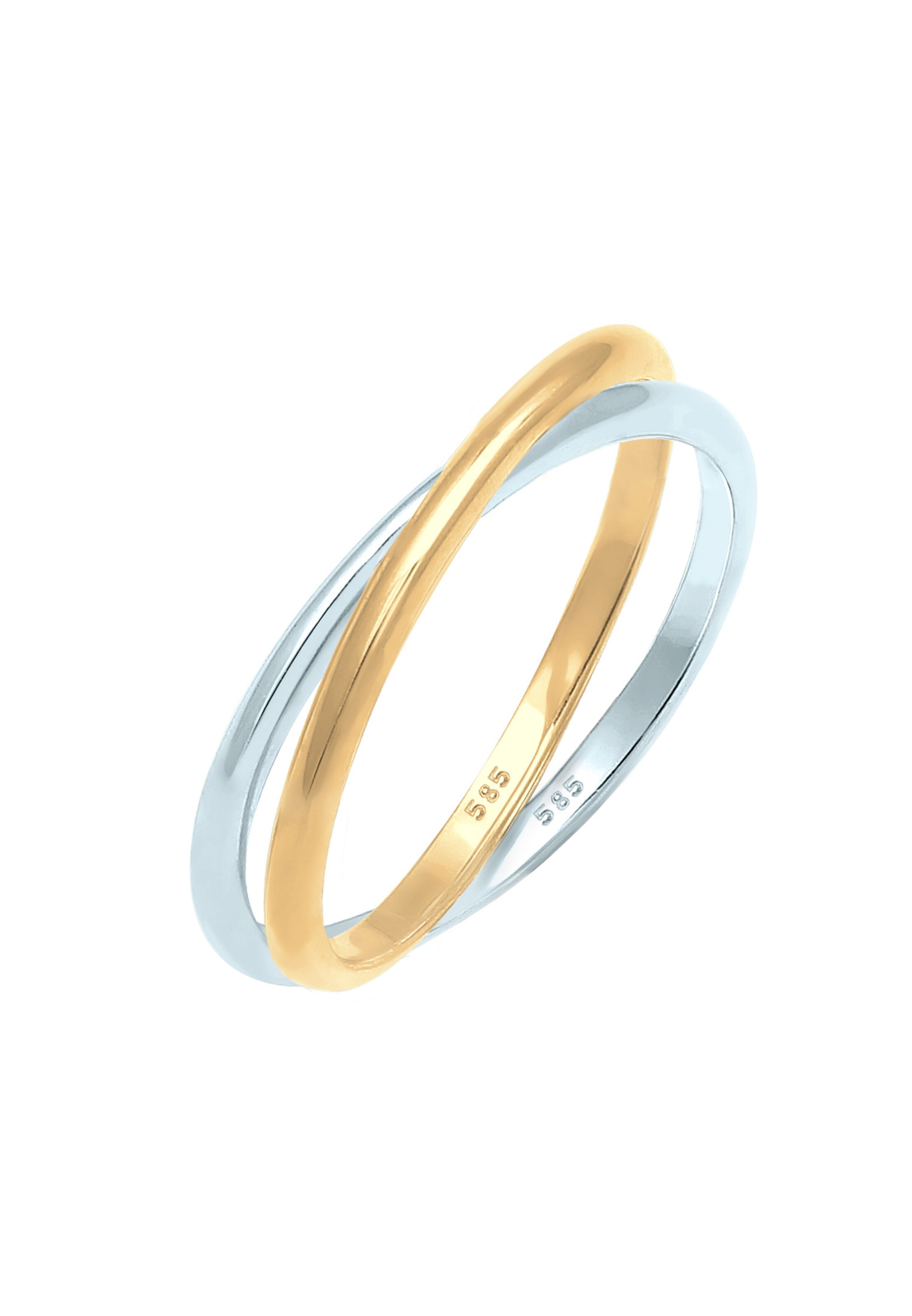 ELLI PREMIUM Wickelring 'Bi Color_Tri Color' in Gold: Vorderseite