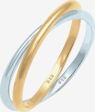 ELLI PREMIUM Ring 'Bi Color_Tri Color' in Gold: front