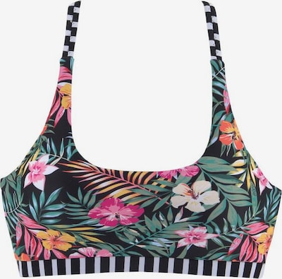VENICE BEACH Bustier-Bikini-Top in grün / pink / schwarz / weiß, Produktansicht
