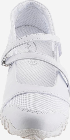 CITY WALK Ballet Flats with Strap in White