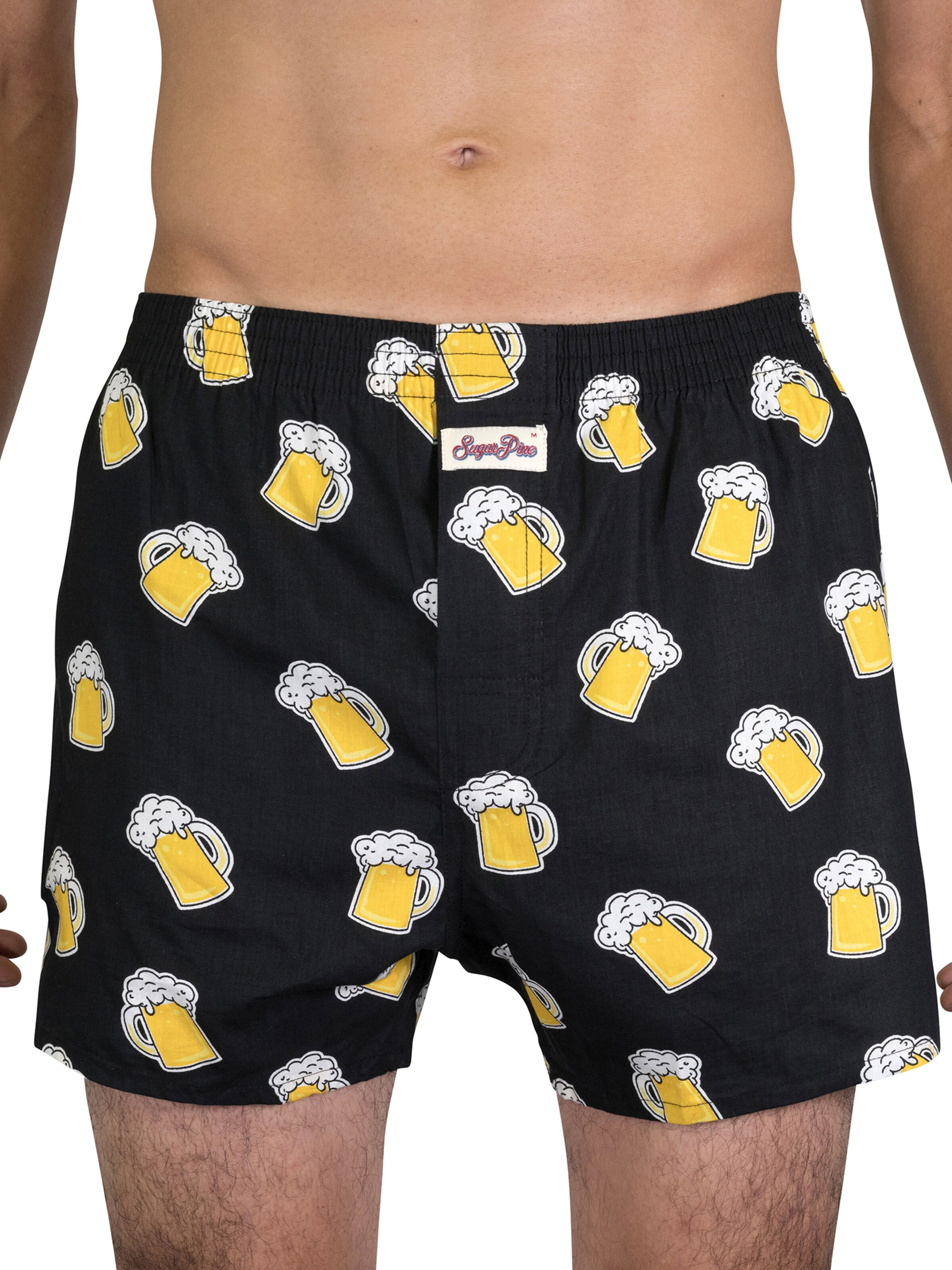 Sugar Pine Boxershorts ' Bier ' in Schwarz: Vorderseite