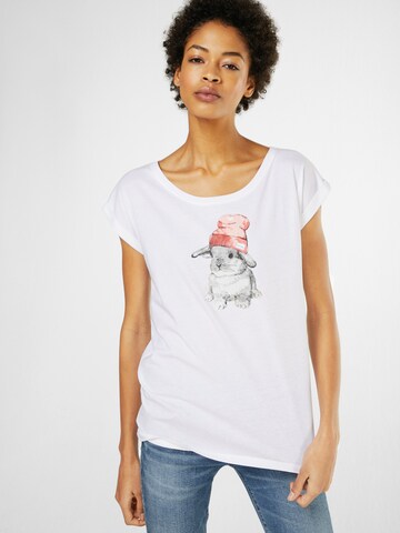 T-shirt 'It Hasi' Iriedaily en blanc : devant