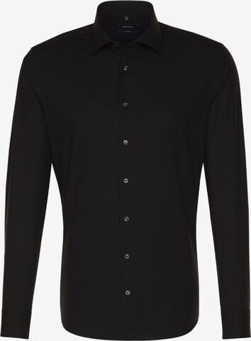 Coupe slim Chemise business 'Tailored' SEIDENSTICKER en noir : devant