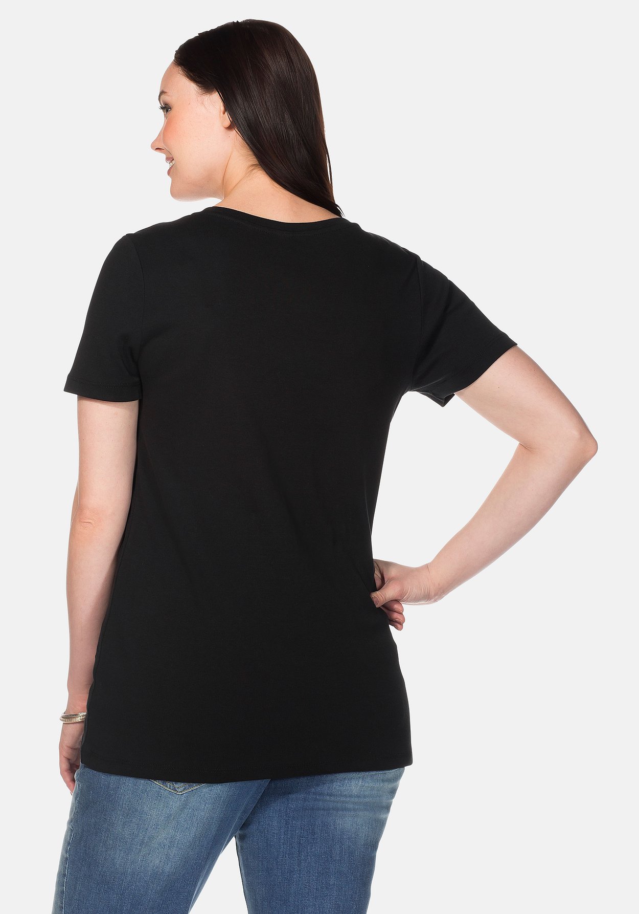Plus size Odzież SHEEGO Koszulka w kolorze Czarnym 