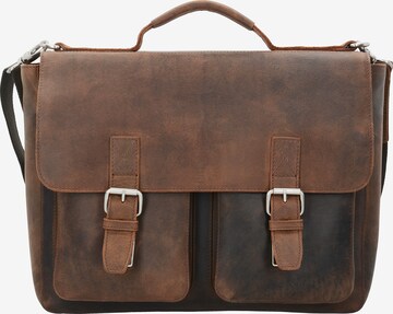 LEONHARD HEYDEN Document Bag 'Salisbury' in Brown: front