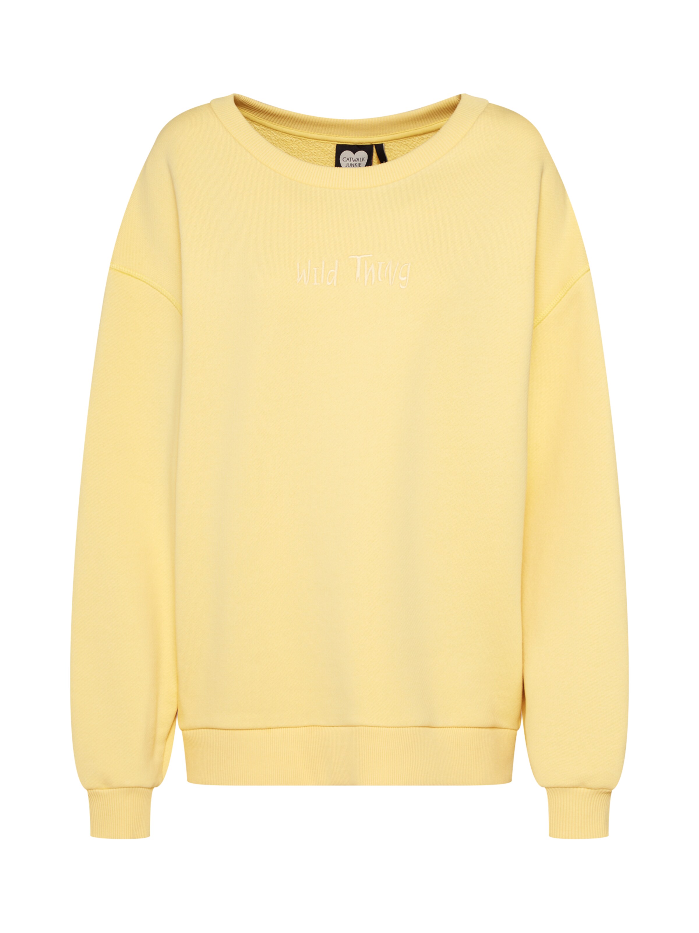 CATWALK JUNKIE - Sweatshirt 'WILD AND FREE' in de kleur Geel