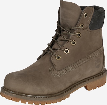 TIMBERLAND Lace-Up Ankle Boots '6 In Premium W' in Grey: front