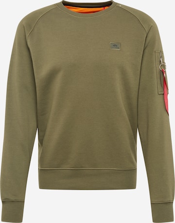 ALPHA INDUSTRIES Sweatshirt 'X-Fit' i grön: framsida