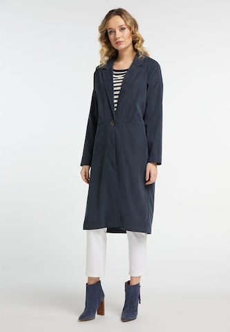 DREIMASTER Between-Seasons Coat in Blue: front