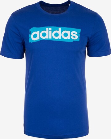 ADIDAS PERFORMANCE Sportshirt 'Linear Brush' in Blau: predná strana