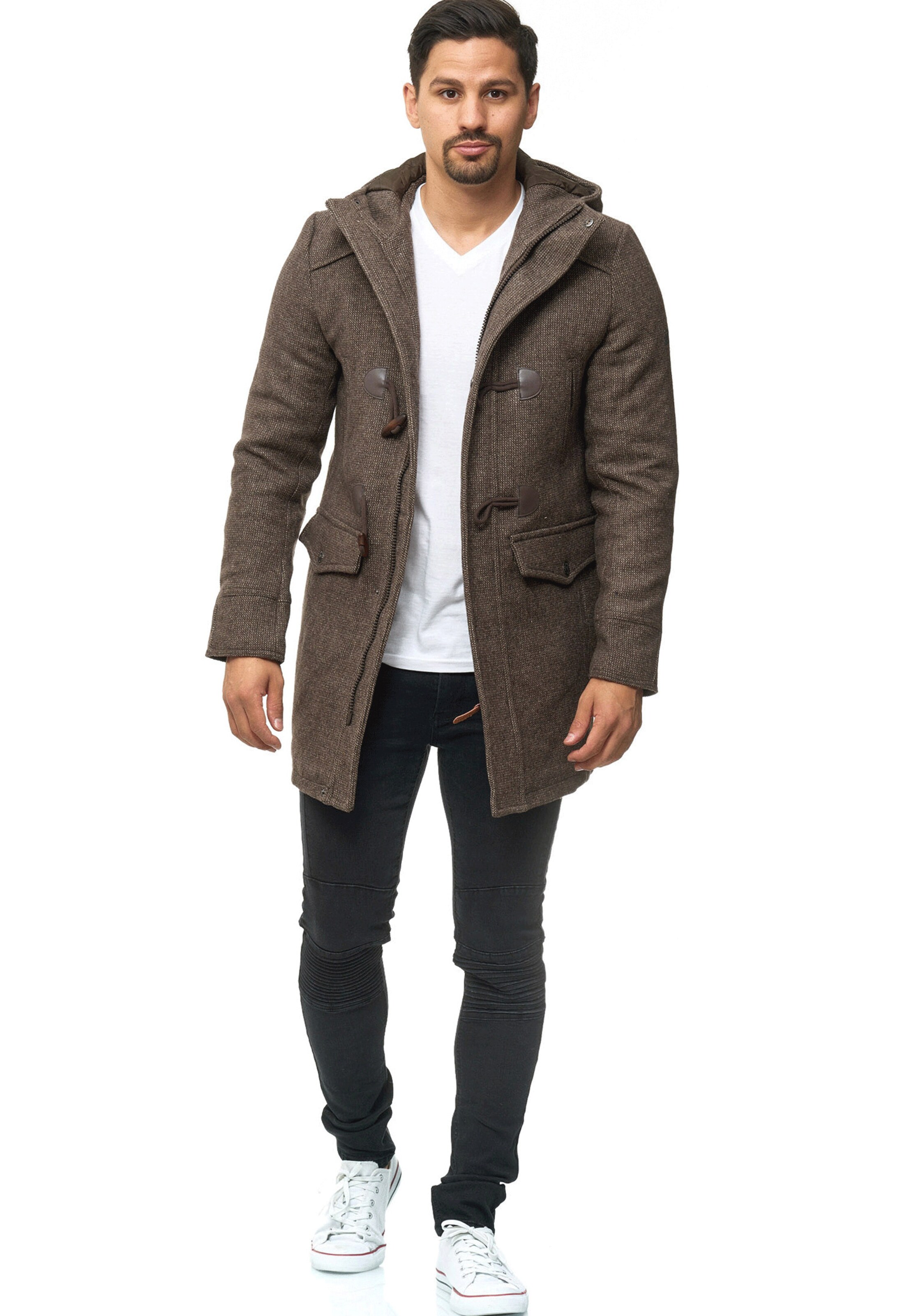 INDICODE JEANS Between-Seasons Coat in Brown
