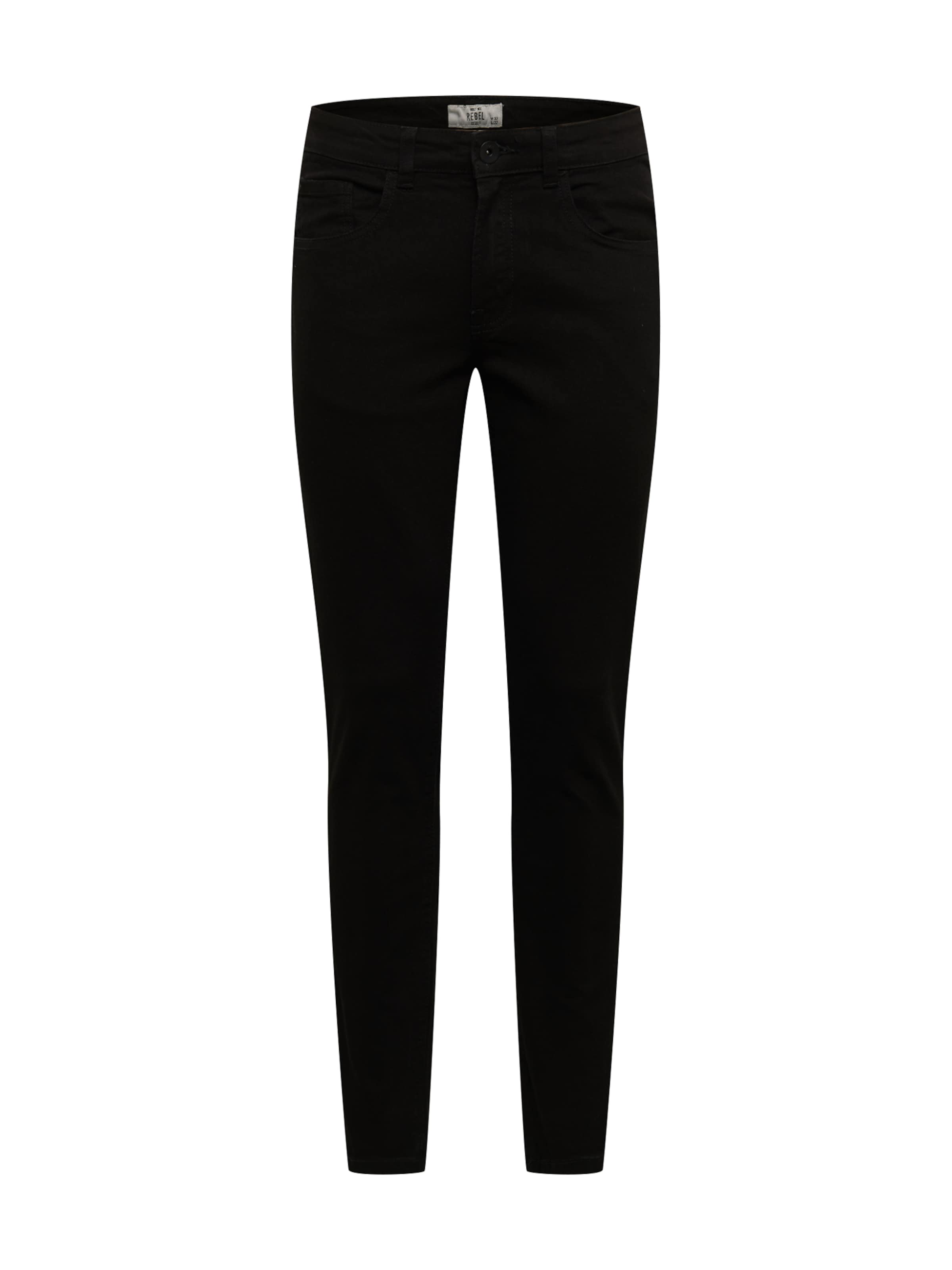 Redefined Rebel Слим фит Дънки 'Copenhagen' в черно: отпред
