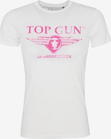 TOP GUN Shirt 'Beach' in Wit: voorkant