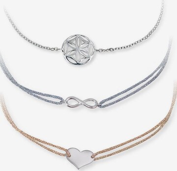 Engelsrufer Bracelet 'Lebensblume, Infinity/Unendlichkeitsschleife und Herz' in Silver: front