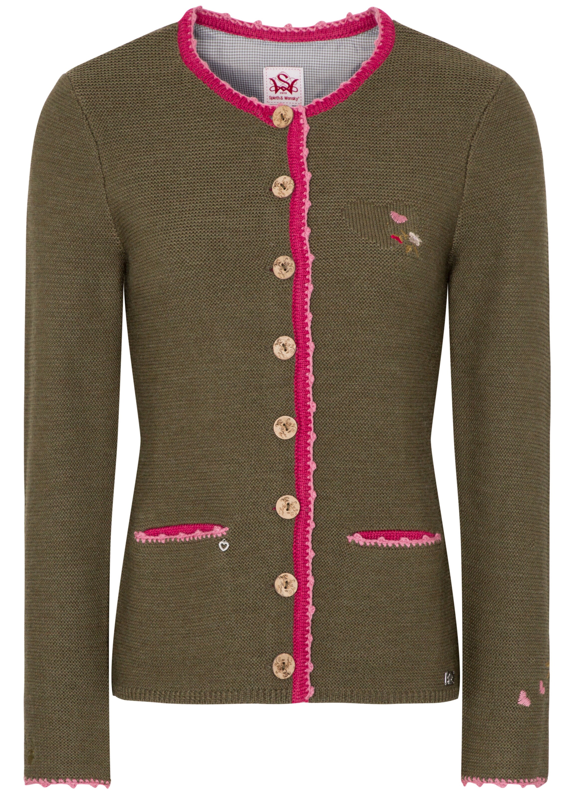 SPIETH & WENSKY - Strickjacke 'Mosel' in oliv